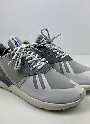 Кросівки adidas original tubular runner, чоловіче спортивне взуття, біло-сіре, розмір 46