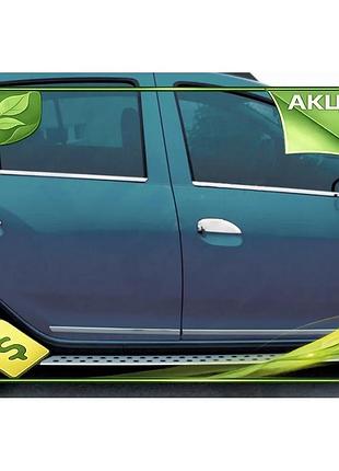 Накладки на ручки carmos для renault logan ii 2013-2022 4 шт хромированные накладки из нержавеющей стали ve-33