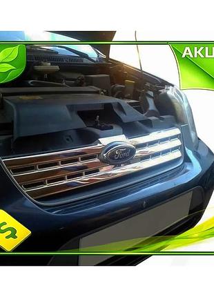 Накладки на решетку omsaline для ford connect 2010-2013 нержавеющая сталь самоклейка хромированные элеме ve-33
