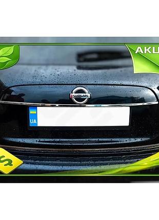 Хром планка над номером carmos для nissan juke 2010-2019 нержавеющая сталь самоклейка для тюнинга автомо ve-33