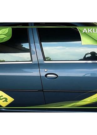 Окантовка вікон omsaline для renault logan i 2005-2008 хромовані накладки для кузова захисту від пошкодж ve-33