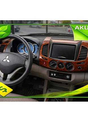 Накладки на панель 13 деталей дерево для mitsubishi l200 2006-2015 інтер'єрний декор самоклейка ve-33