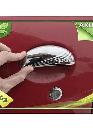 Накладки на ручки 2 шт carmos для peugeot 206 хромированные из нержавеющей стали самоклейка тюнинг авто ve-33