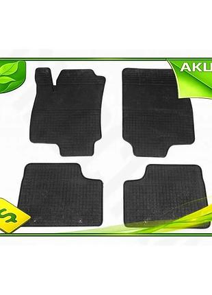 Резиновые коврики polytep для renault scenic grand 2003-2009 4шт защитные коврики для авто салона ve-33