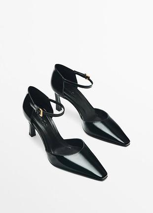 Женские черные лаковые туфли massimo dutti р.-35