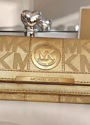 Вінтажний гаманець michael kors у золотому кольорі