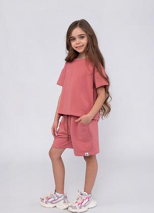 Трикотажный костюм шорты и футболка на каждый день.hart🇺🇦. 92, 98, 104, 110 см.