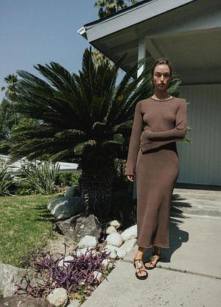 Довна текстурована сукня zara