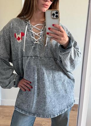 Оригінальна кофта-світшот disney epcot canada faux mickey hockey spirit jersey