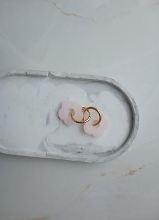 Сережки рожеві квіточки