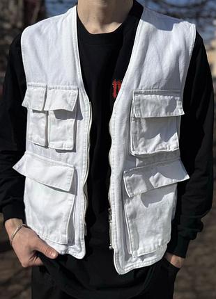 Multipocket жилетка asos мультипокет базова біла асос