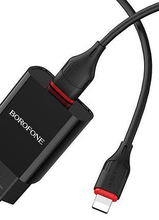 Зарядное устройство borofone ba20a c кабелем usb to lightning black