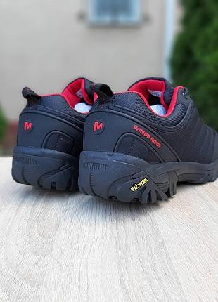 Merrel1 vibram чёрный с красным