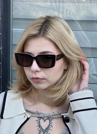 Очки солнцезащитные женские кошечки на узкое лицо пудровые