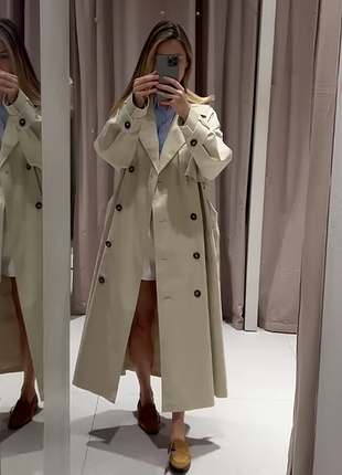 Довгий плащ оверсайз zara