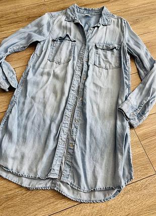 Брендова жіноча подовжена рубашка куртка платия denim