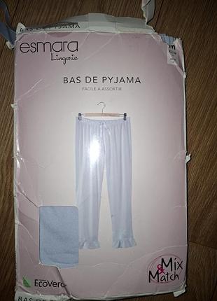 Женские пижамные штаны 7/8 длина голубые м 48-50 esmara бриджи укороченные вискоза