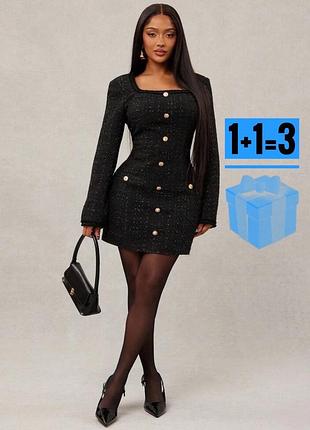 Твідова міні сукня shein l