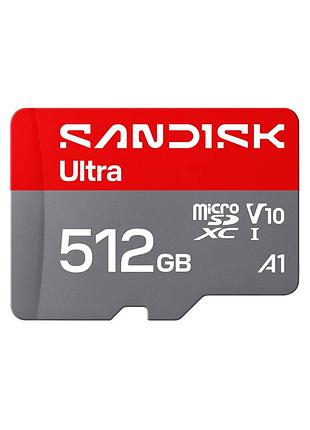 Карта памяти microsdxc (uhs-1) sandisk ultra 512gb class 10 a1 (195mb/s) (adapter sd)