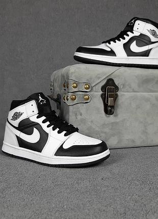 Nike air j0rdan 1 белые с чёрным белая запятая sin
