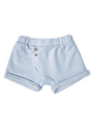 ☁️ блакитні трикотажні шорти benetton для малюка 3–6 міс (62 см) ✨