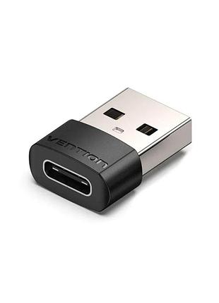 Переходник vention usb 2.0 male to usb-c female adapter black pvc type cdwb0