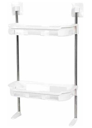 Полка-стеллаж stenson r93340 для туалета металлическая 30х14,5х51 см white
