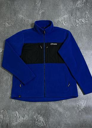 Флісова куртка berghaus синя з чорними вставками 2xl розміром оригінал
