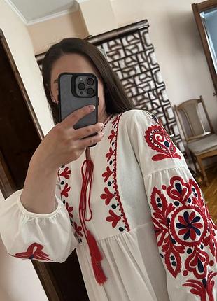 Сукня вишиванка з пишними рукавами вишивкою