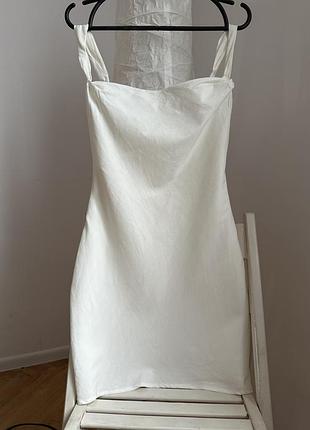 Коротка біла сукня zara
