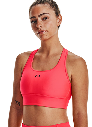 Яркий коралловый спортивный топ under armour heatgear - профессиональный бра для тренировок