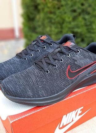 Nike zoom air чёрные с красным текстиль