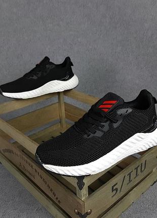 Adidas чёрные с красным плотная сетка  супер цена