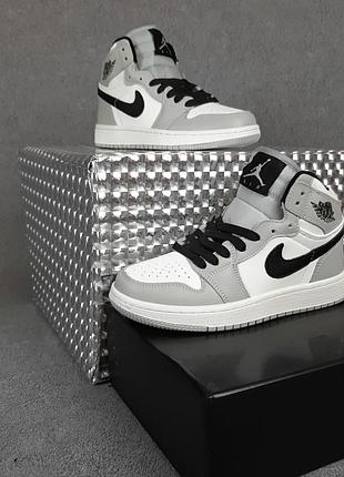 Nike air jordan белые с серым пресс кожа   супер ціна