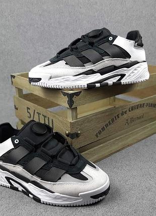 Adidas niteball белые с чёрным замша топ фирм коробки