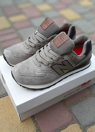 New balance 574 хакі замша топ
