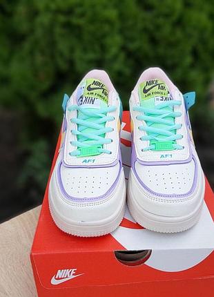 N1ke air force 1 бежевые с сиреневым