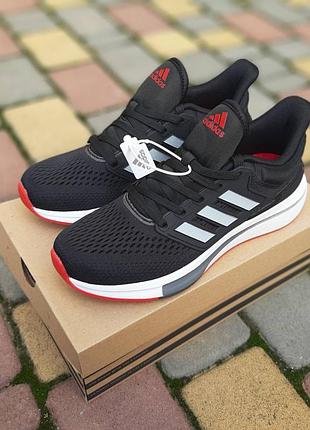 Adidas eq 21 run чорні з червоним текстильсітка топ
