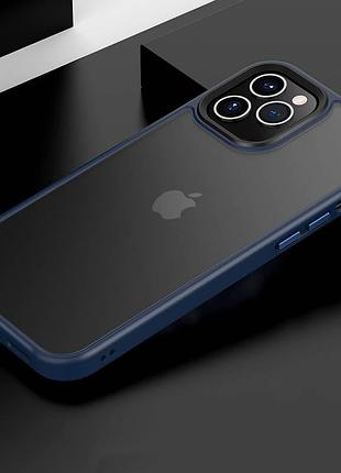 Tpu+pc чохол metal buttons для apple iphone 12 pro / 12 (6.1") синій