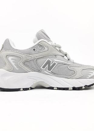 New balance 725 світло сірі на білій текстильпресшкіра