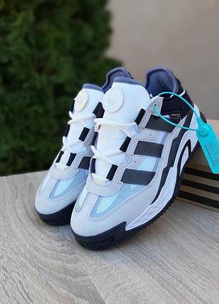 Adidas niteball білі з чорним комб матеріали топ