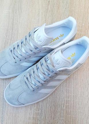 Adidas gazelle світло сірі замша топ (ліцензія)  супер ціна