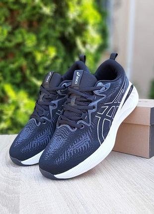 Asics gel-cumulus 25 чорні на білій текстиль топ