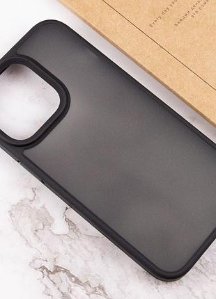 Tpu+pc чехол metal buttons для apple iphone 15 plus (6.7") черный