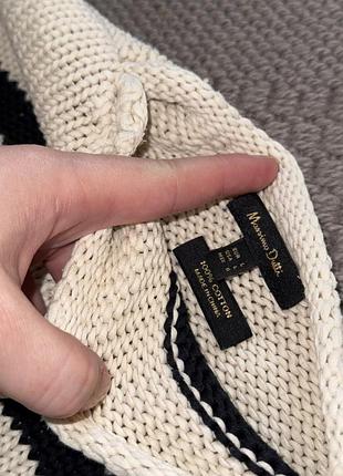Massimo dutti бавовняний натуральний светр в смужку бавовна кофта хлопковый натуральный свитер в полоску хлопок вʼязаний вязанный 3