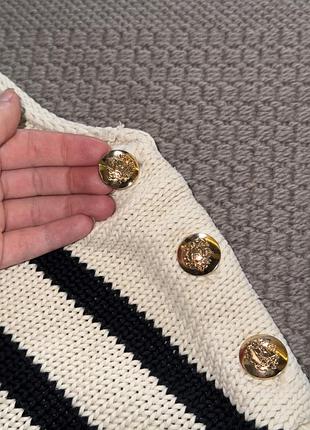 Massimo dutti бавовняний натуральний светр в смужку бавовна кофта хлопковый натуральный свитер в полоску хлопок вʼязаний вязанный 4