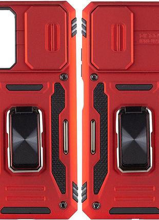 Ударопрочный чехол camshield army ring для xiaomi redmi note 11 (global) / note 11s / note 12s красный / red
