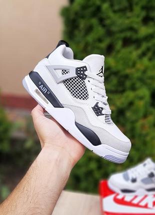 Nike air jordan 4 високі білі з сірим шкіра топ