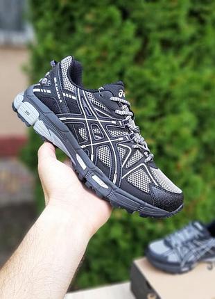 Asics gel kahana 8 чорні з білим комбіновані матеріали топ