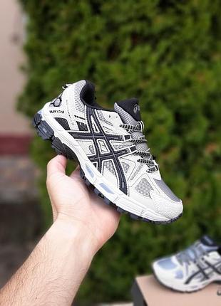 Asics gel kahana 8 світло сірі з чорним комбіновані матеріали топ ліцензія